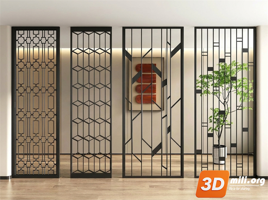 Folding screen Skp Files 